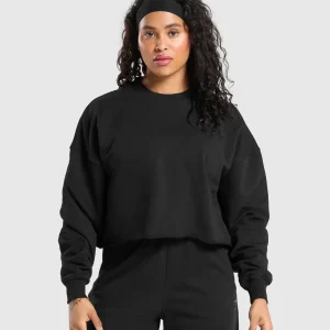 Clearance Gymshark Lifting Graphic Midi Sweatshirt Black