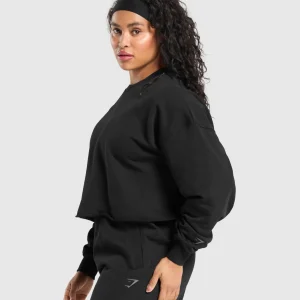 Clearance Gymshark Lifting Graphic Midi Sweatshirt Black