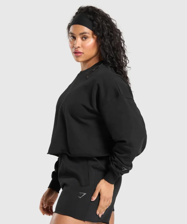 Clearance Gymshark Lifting Graphic Midi Sweatshirt Black