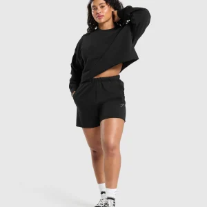 Clearance Gymshark Lifting Graphic Midi Sweatshirt Black