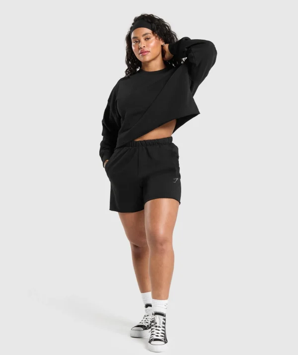 Clearance Gymshark Lifting Graphic Midi Sweatshirt Black