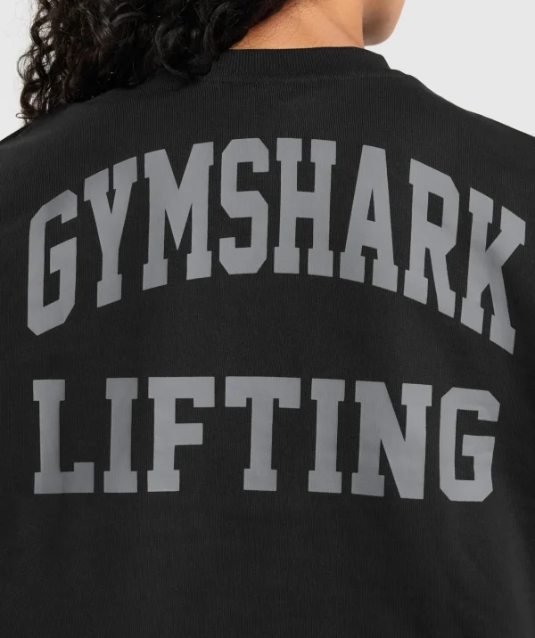 Clearance Gymshark Lifting Graphic Midi Sweatshirt Black