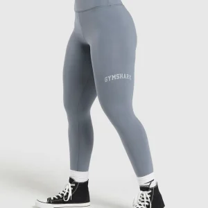 Clearance Gymshark Lifting Logo Leggings IronBlue