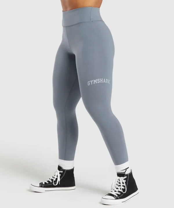 Clearance Gymshark Lifting Logo Leggings IronBlue