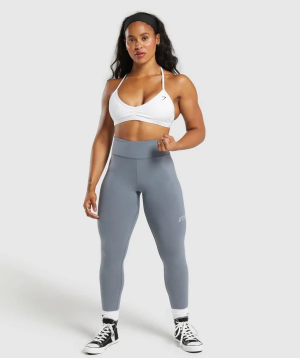 Clearance Gymshark Lifting Logo Leggings IronBlue