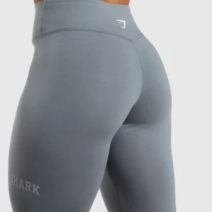 Clearance Gymshark Lifting Logo Leggings IronBlue