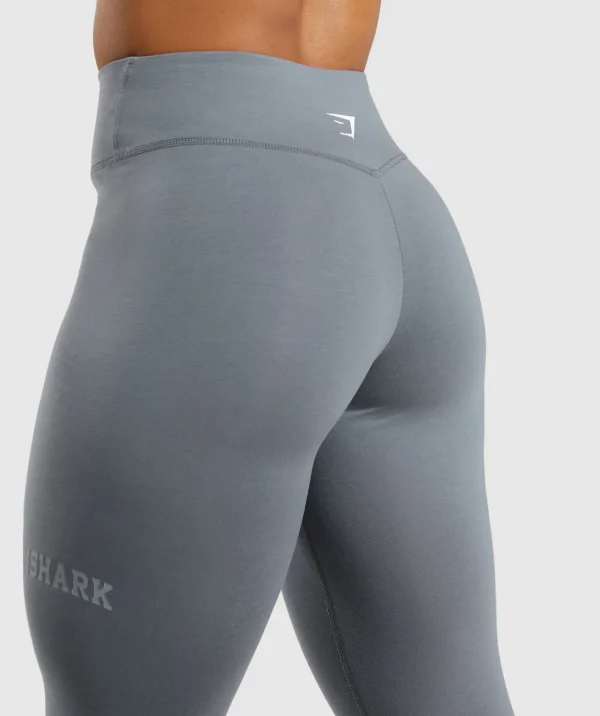 Clearance Gymshark Lifting Logo Leggings IronBlue