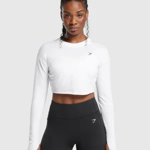 New Gymshark Lifting Long Sleeve Crop Top White