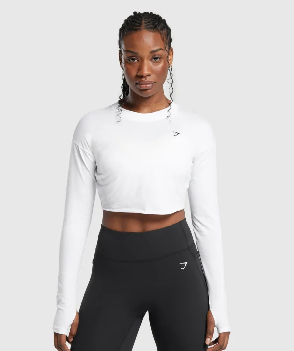 New Gymshark Lifting Long Sleeve Crop Top White