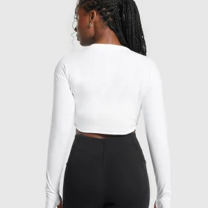 New Gymshark Lifting Long Sleeve Crop Top White