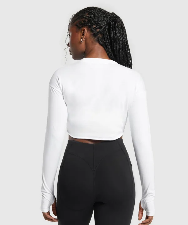 New Gymshark Lifting Long Sleeve Crop Top White