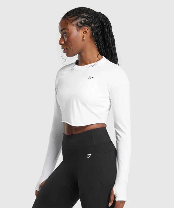 New Gymshark Lifting Long Sleeve Crop Top White