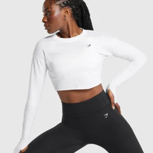 New Gymshark Lifting Long Sleeve Crop Top White