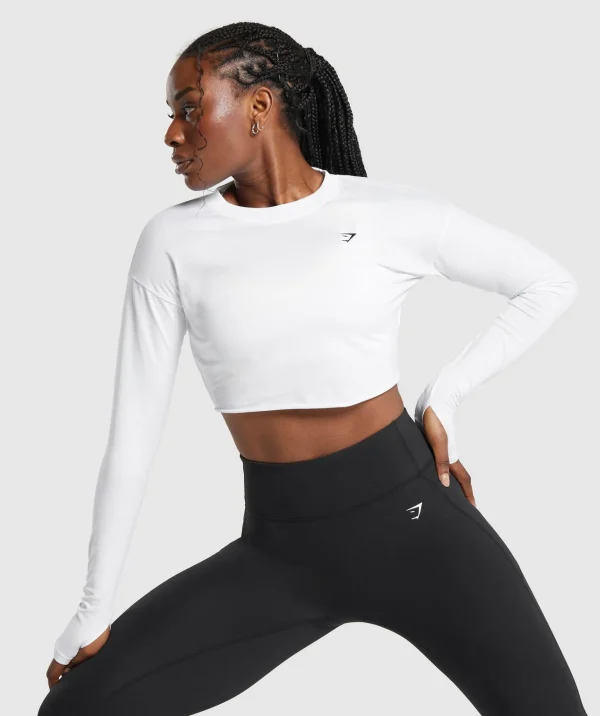 New Gymshark Lifting Long Sleeve Crop Top White