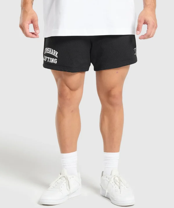 Best Gymshark Lifting Mesh 5" Shorts Black