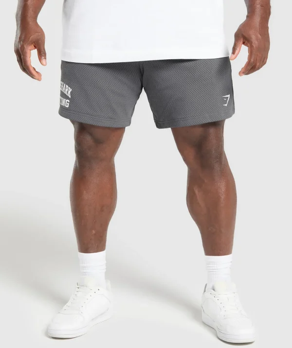 Outlet Gymshark Lifting Mesh 7" Shorts PitchGrey