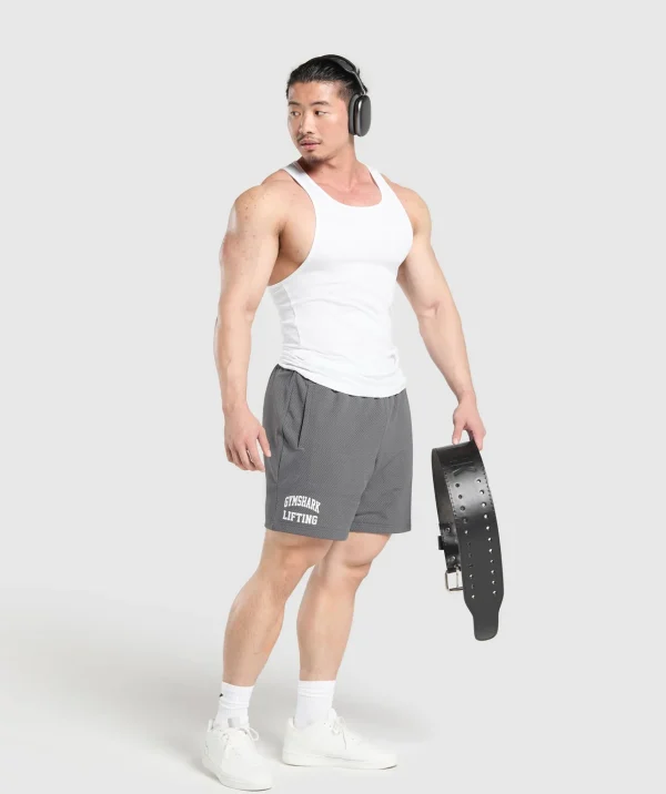 Outlet Gymshark Lifting Mesh 7" Shorts PitchGrey