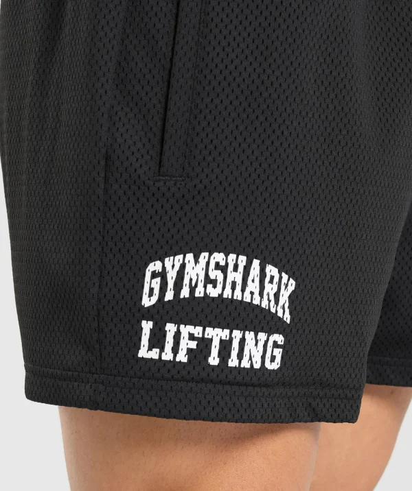 Best Gymshark Lifting Mesh 5" Shorts Black