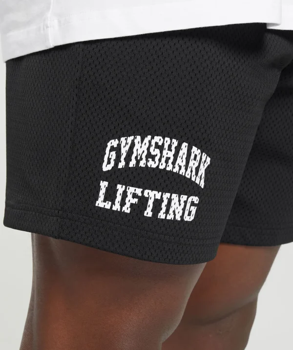 Clearance Gymshark Lifting Mesh 7" Shorts Black