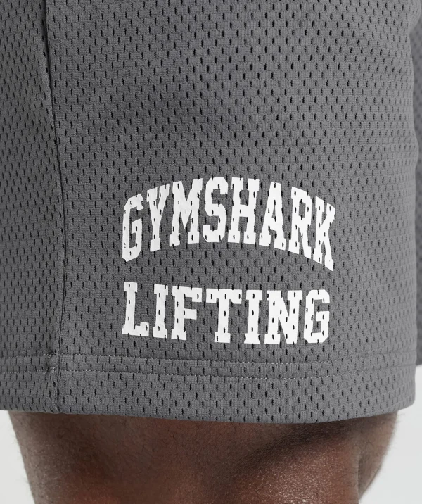 Outlet Gymshark Lifting Mesh 7" Shorts PitchGrey