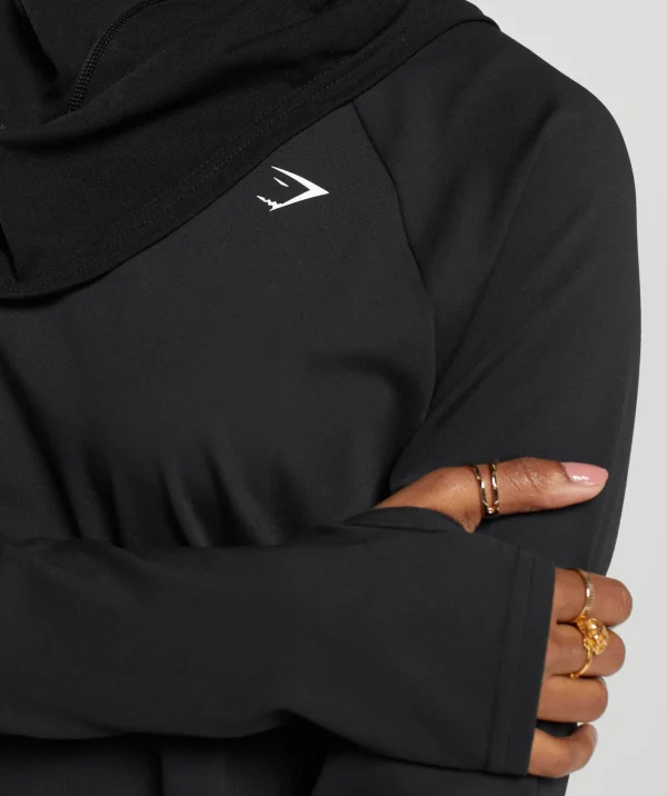 Sale Gymshark Long Line Long Sleeve Top Black