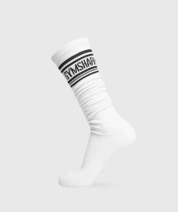 Sale Gymshark Long Stripe Socks White