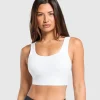 Clearance Gymshark Longline Sports Bra White