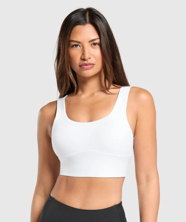 Clearance Gymshark Longline Sports Bra White