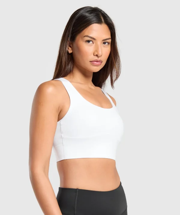 Clearance Gymshark Longline Sports Bra White