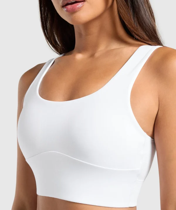 Clearance Gymshark Longline Sports Bra White