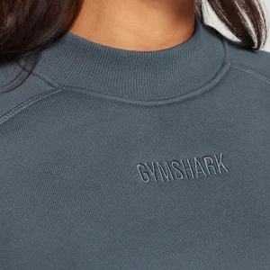 Discount Gymshark Loopback Sweat Pullover TitaniumBlue