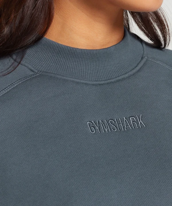 Discount Gymshark Loopback Sweat Pullover TitaniumBlue