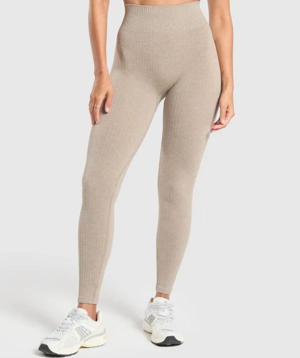 Sale Gymshark Luxe Seamless Leggings PebbleBrownMarl