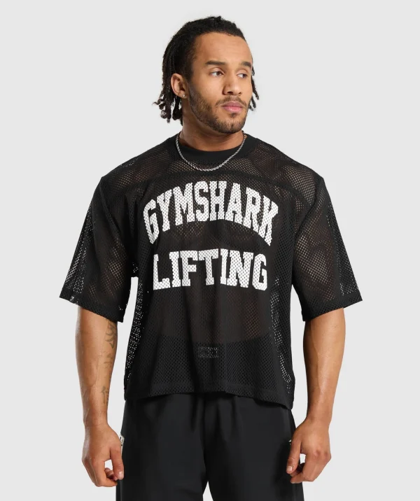 Clearance Gymshark Mesh Oversized T-Shirt Black