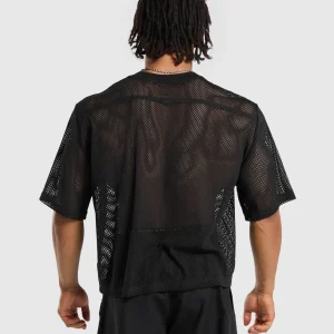 Clearance Gymshark Mesh Oversized T-Shirt Black