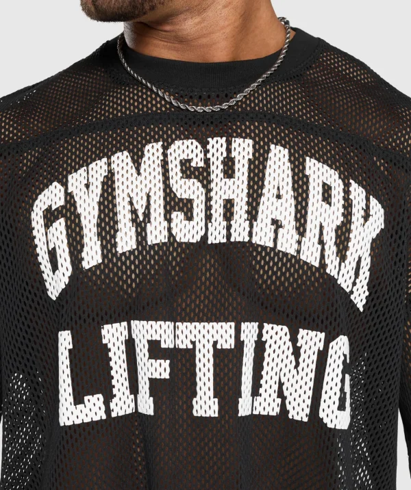 Clearance Gymshark Mesh Oversized T-Shirt Black