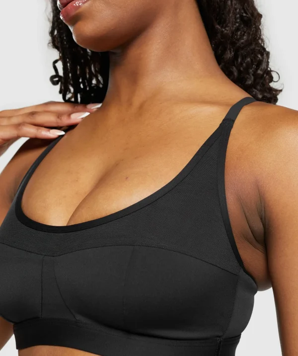 New Gymshark Mesh Sports Bra Black