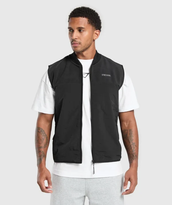 Outlet Gymshark Micro Fleece Gilet Black