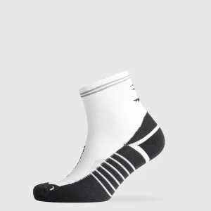 Outlet Gymshark Mid Running Socks White/Black