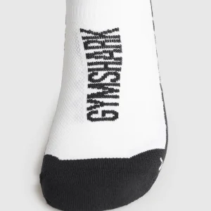 Outlet Gymshark Mid Running Socks White/Black