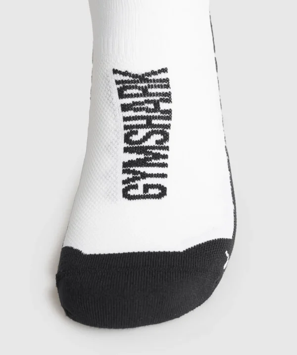 Outlet Gymshark Mid Running Socks White/Black