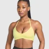 Sale Gymshark Minimal Halterneck Sports Bra RefreshYellow