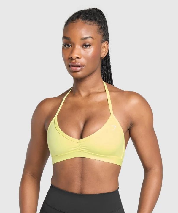 Sale Gymshark Minimal Halterneck Sports Bra RefreshYellow