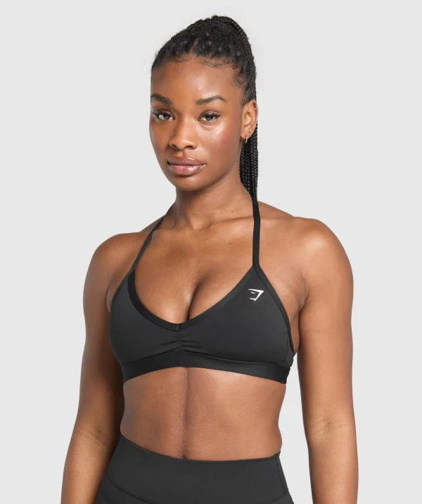 Clearance Gymshark Minimal Halterneck Sports Bra Black