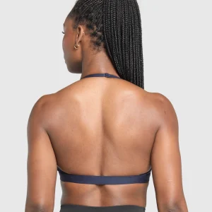 Online Gymshark Minimal Halterneck Sports Bra HeavyBlue