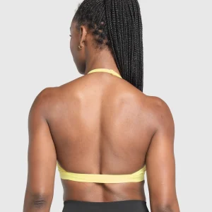 Sale Gymshark Minimal Halterneck Sports Bra RefreshYellow