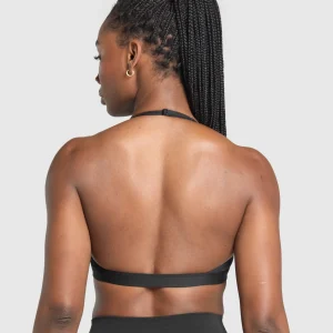 Clearance Gymshark Minimal Halterneck Sports Bra Black