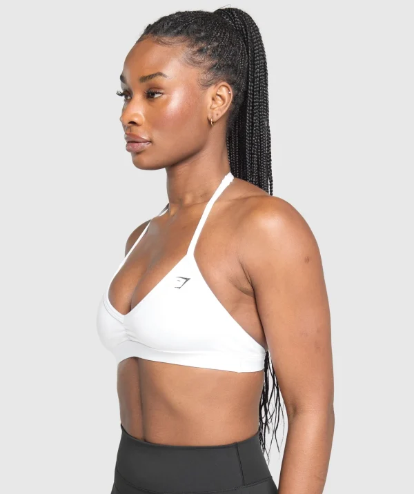 Fashion Gymshark Minimal Halterneck Sports Bra White