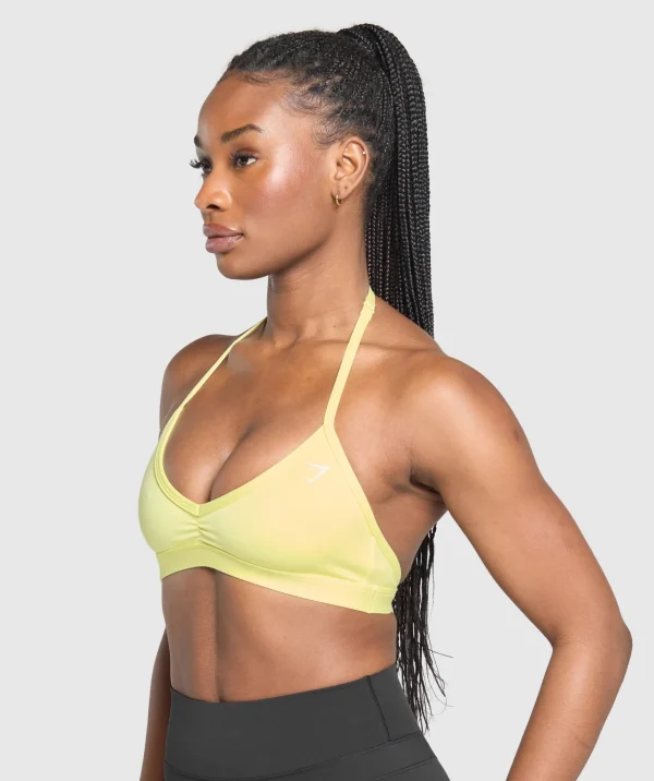 Sale Gymshark Minimal Halterneck Sports Bra RefreshYellow