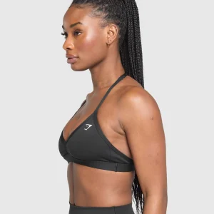 Clearance Gymshark Minimal Halterneck Sports Bra Black